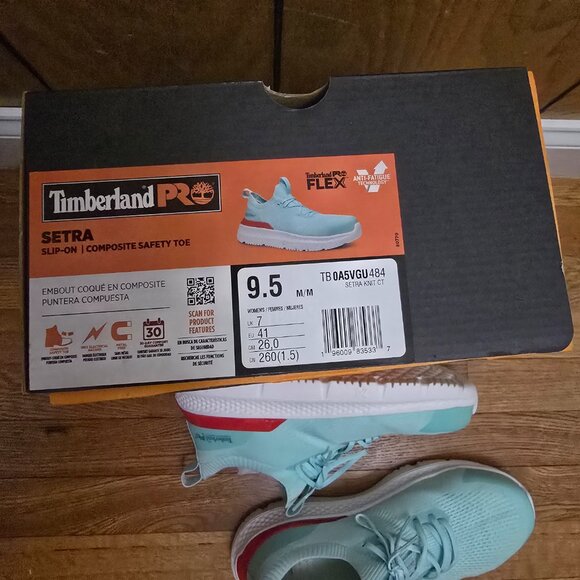 Timberland PRO Women's Serta Slip-On Light Blue Sneakers W Composite Safety Toe - Picture 9 of 11